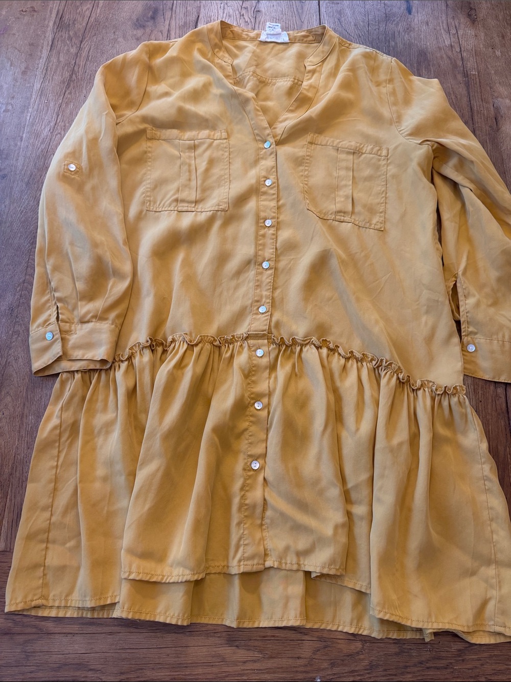 For The Republic Shirt dress Mustard Yellow size Large